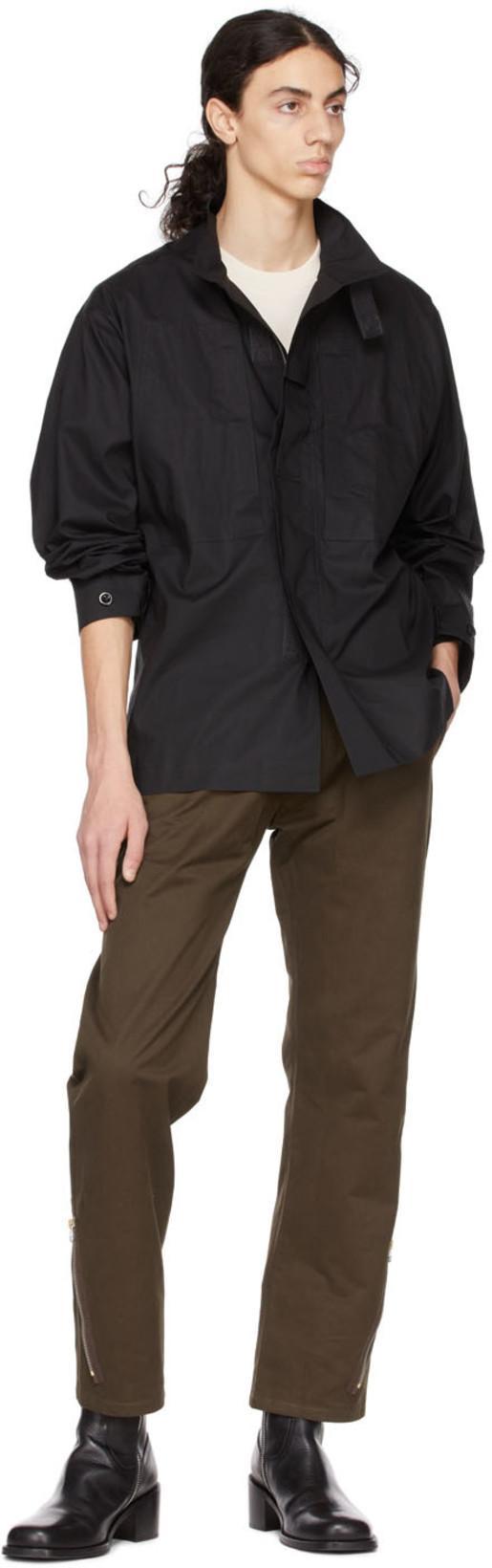 3MAN Cuff-zip Cotton-twill Trousers In Brown