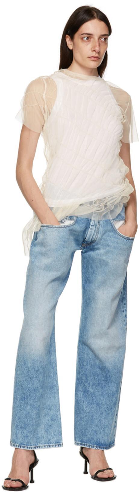 MAISON MARGIELA Straight Leg Jeans With Contrasted Pockets Clothing In Blue