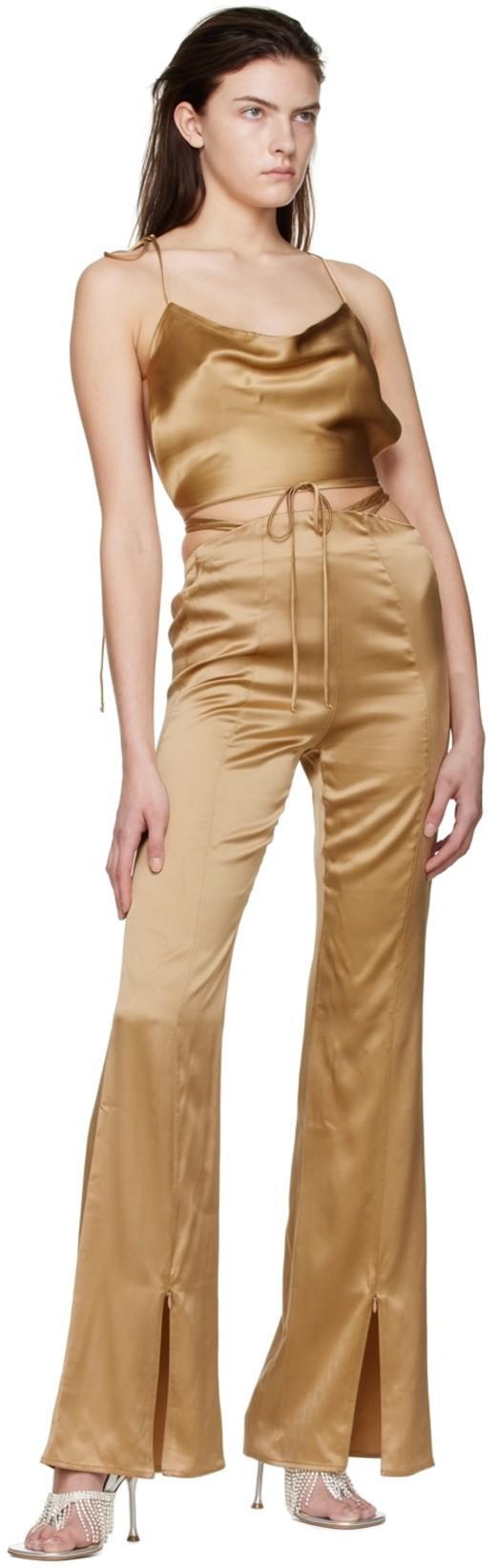 SUBSURFACE Ssense Exclusive Gold Ribbon Trousers In Black,gold