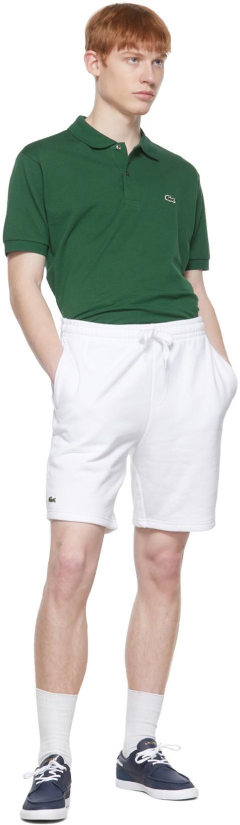 LACOSTE Stretch Pique Short-sleeve Slim Fit Polo Shirt In Green