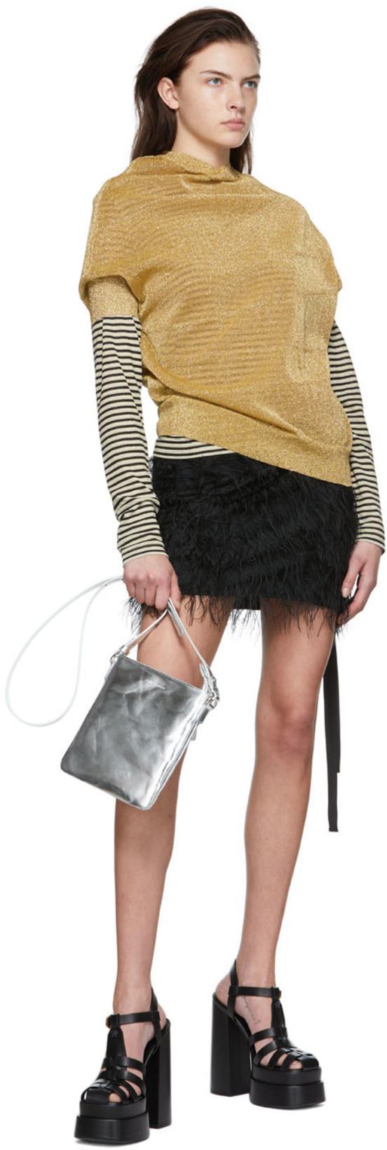 ANDREJ GRONAU Ssense Exclusive Brown & Blue Star Long Sleeve T-shirt In Brown Mint