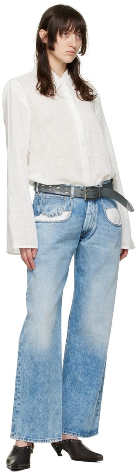 MAISON MARGIELA Straight Leg Jeans With Contrasted Pockets Clothing In Blue