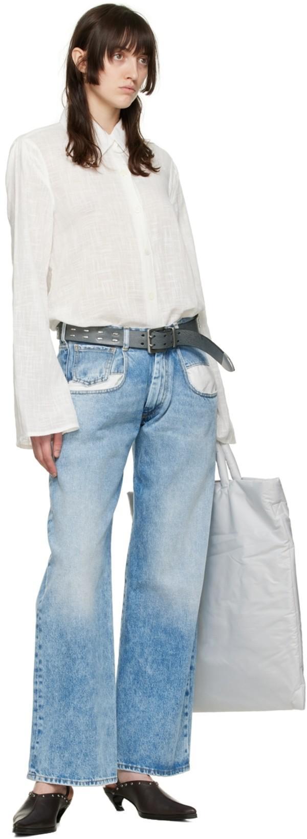 MAISON MARGIELA Straight Leg Jeans With Contrasted Pockets Clothing In Blue
