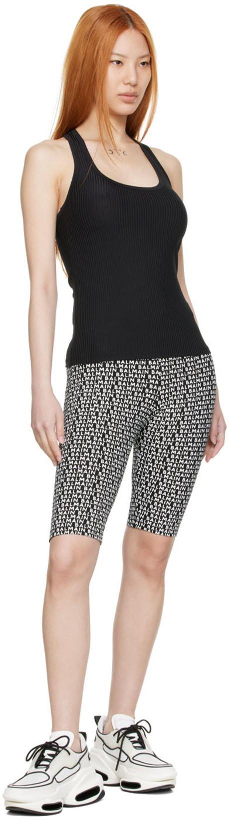 BALMAIN Black Nylon Tank Top In 001 Black