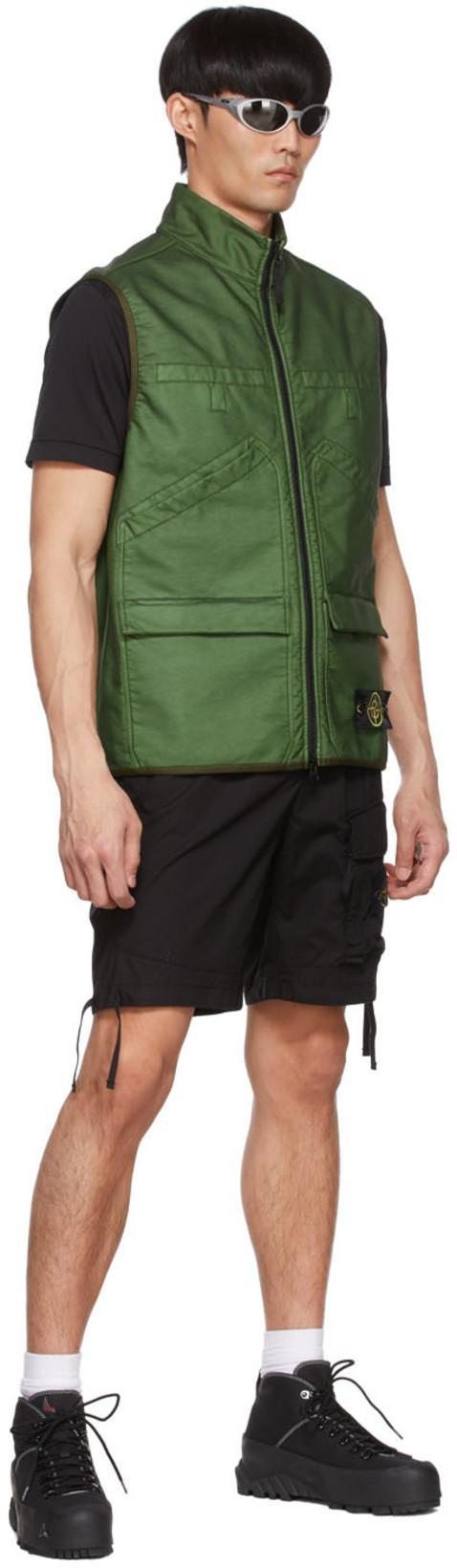 STONE ISLAND Sage Green Cotton Jersey T-shirts In Black