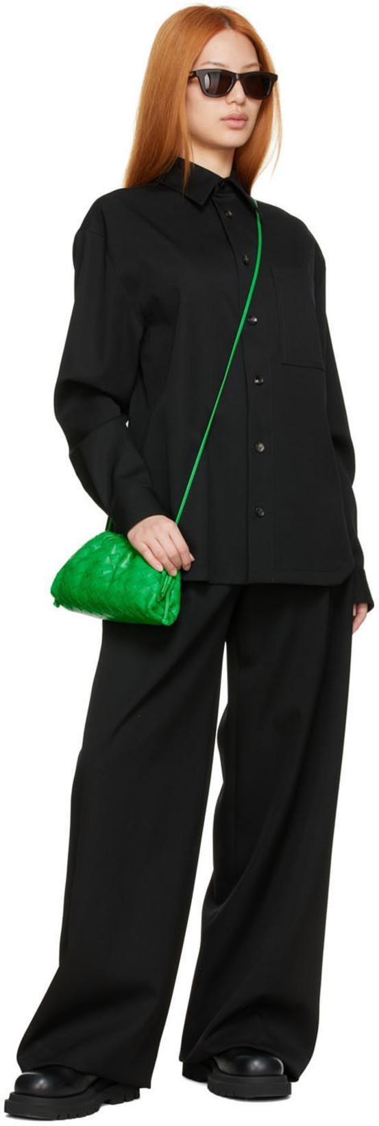 BOTTEGA VENETA The Pouch Mini Intrecciato Leather Clutch In Parakeet/gold