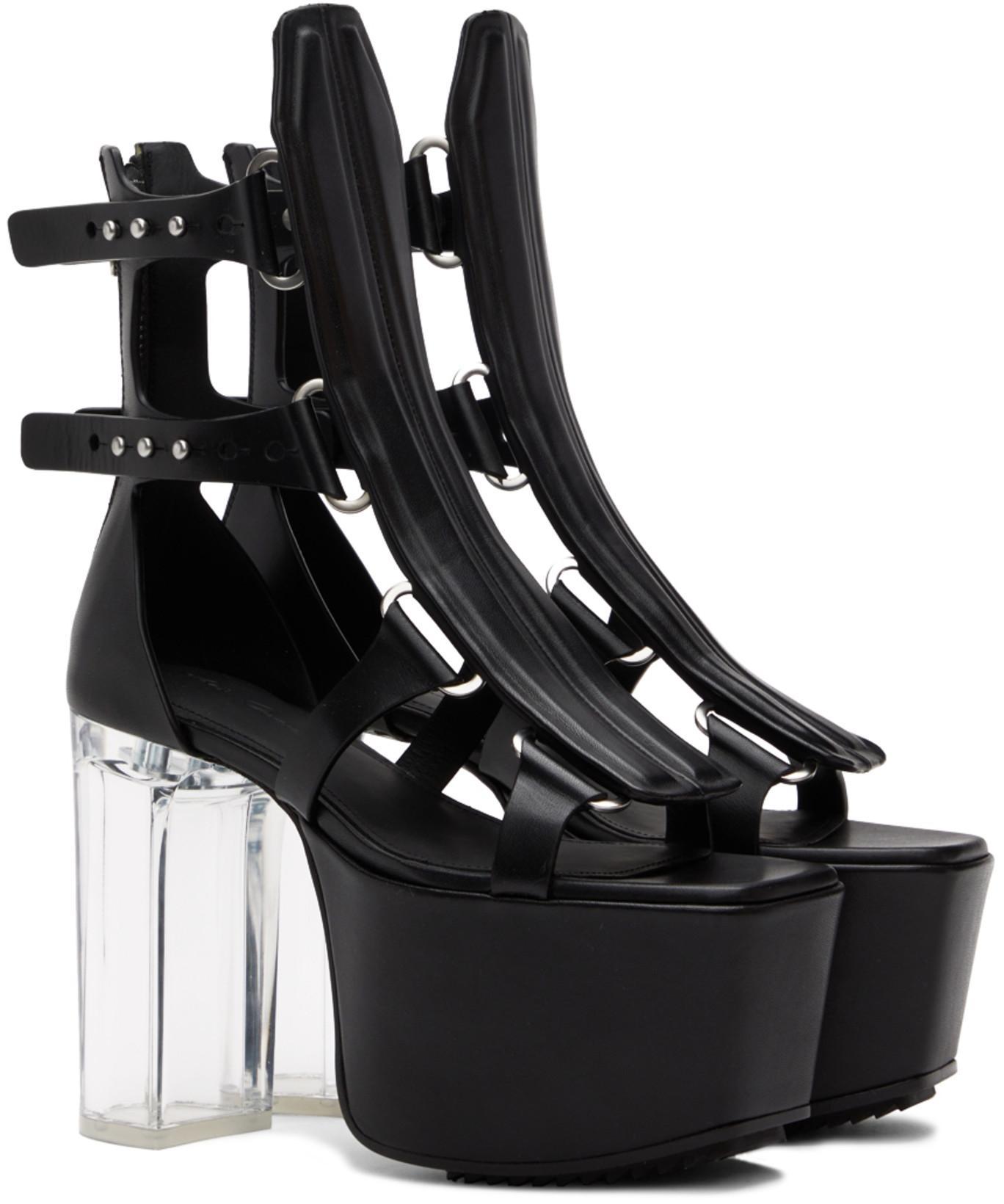 RICK OWENS Black Ankle-high Spartans Heels