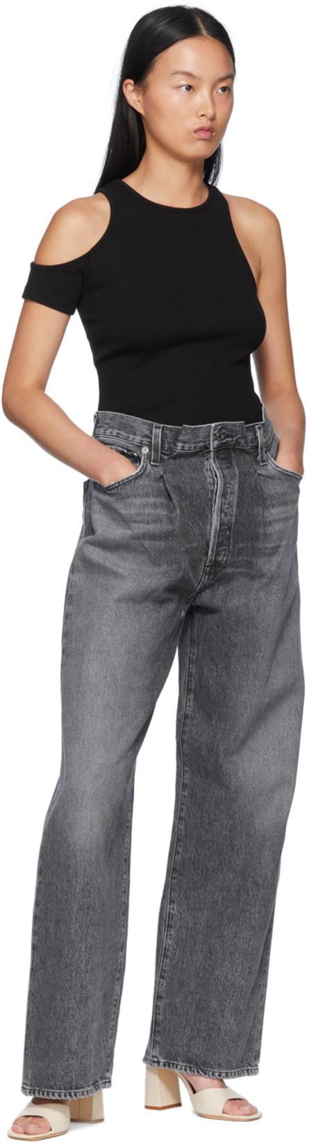 AGOLDE Grey Jeans With Low Waist And Wide Leg