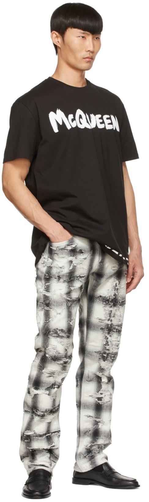 ALEXANDER MCQUEEN Black Cotton Logo Print T-shirt