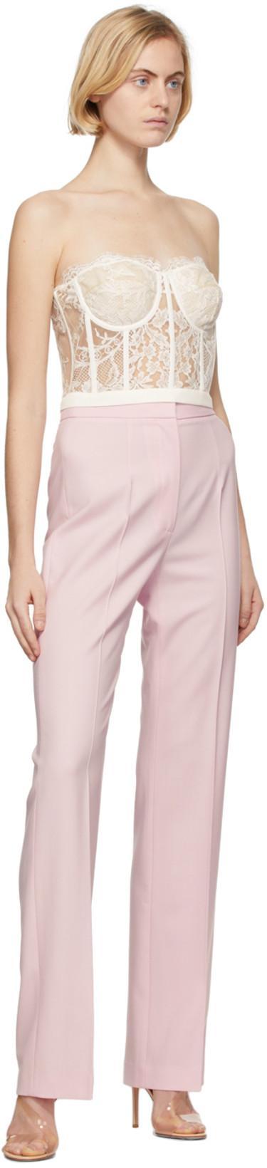 ALEXANDER MCQUEEN Cotton-blend Corded Lace Bustier Top In Neutral