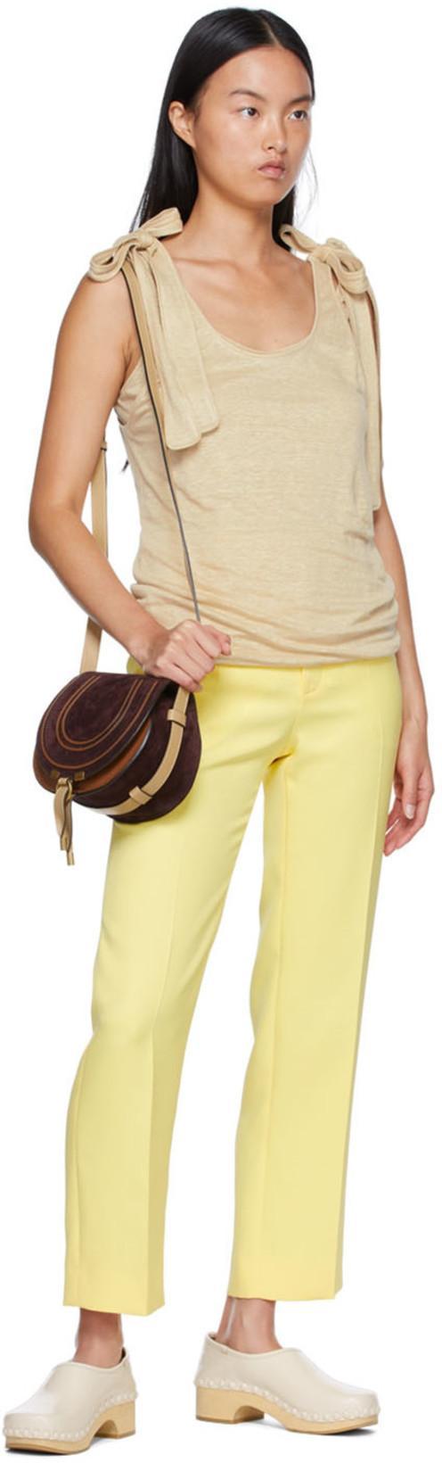 CHLOÉ Straight-leg Ankle Silk Crepe Trousers In Multicolor