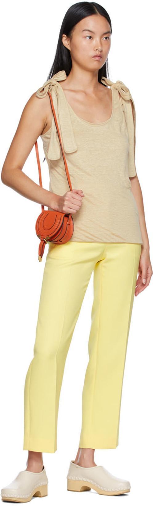 CHLOÉ Straight-leg Ankle Silk Crepe Trousers In Multicolor