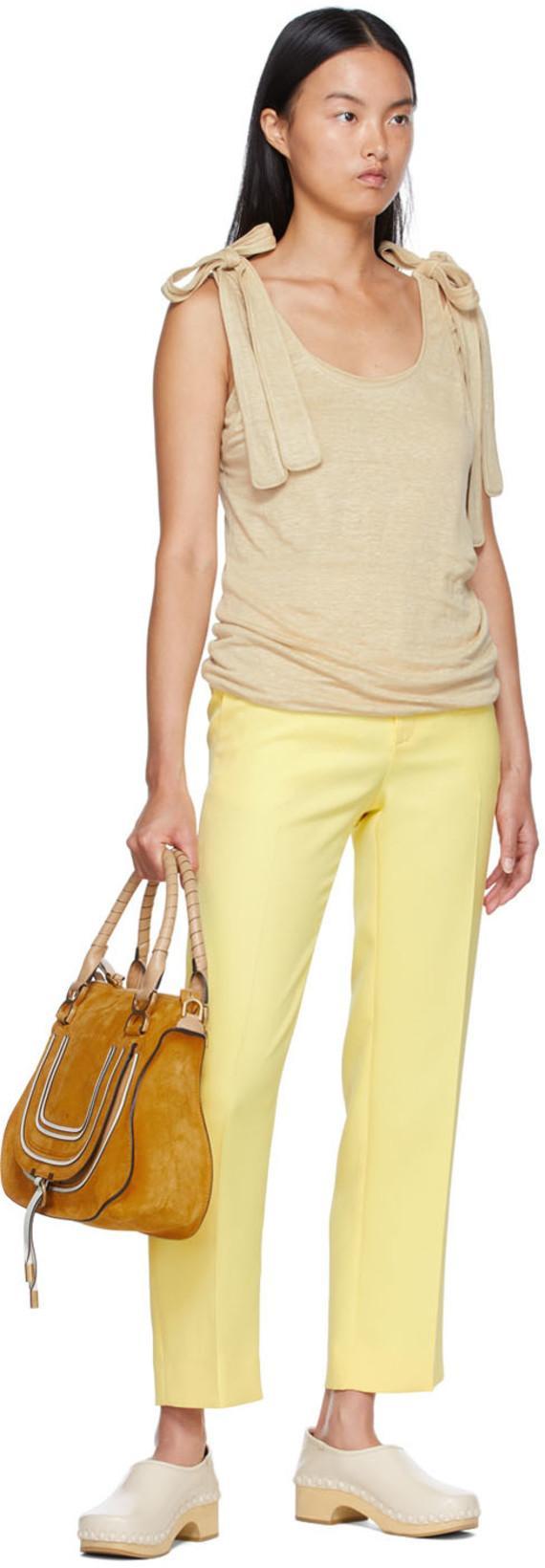 CHLOÉ Straight-leg Ankle Silk Crepe Trousers In Multicolor