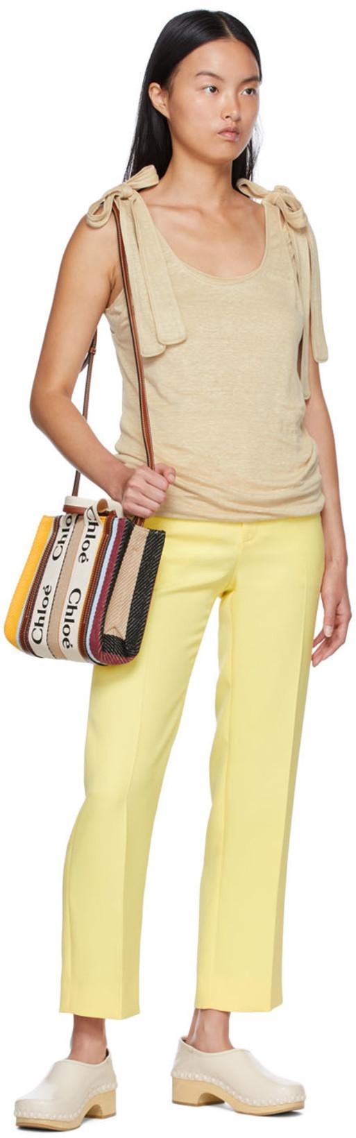 CHLOÉ Straight-leg Ankle Silk Crepe Trousers In Multicolor