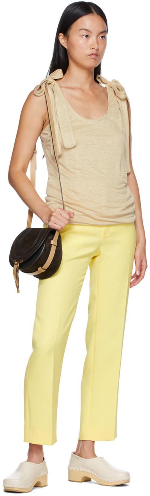 CHLOÉ Straight-leg Ankle Silk Crepe Trousers In Multicolor
