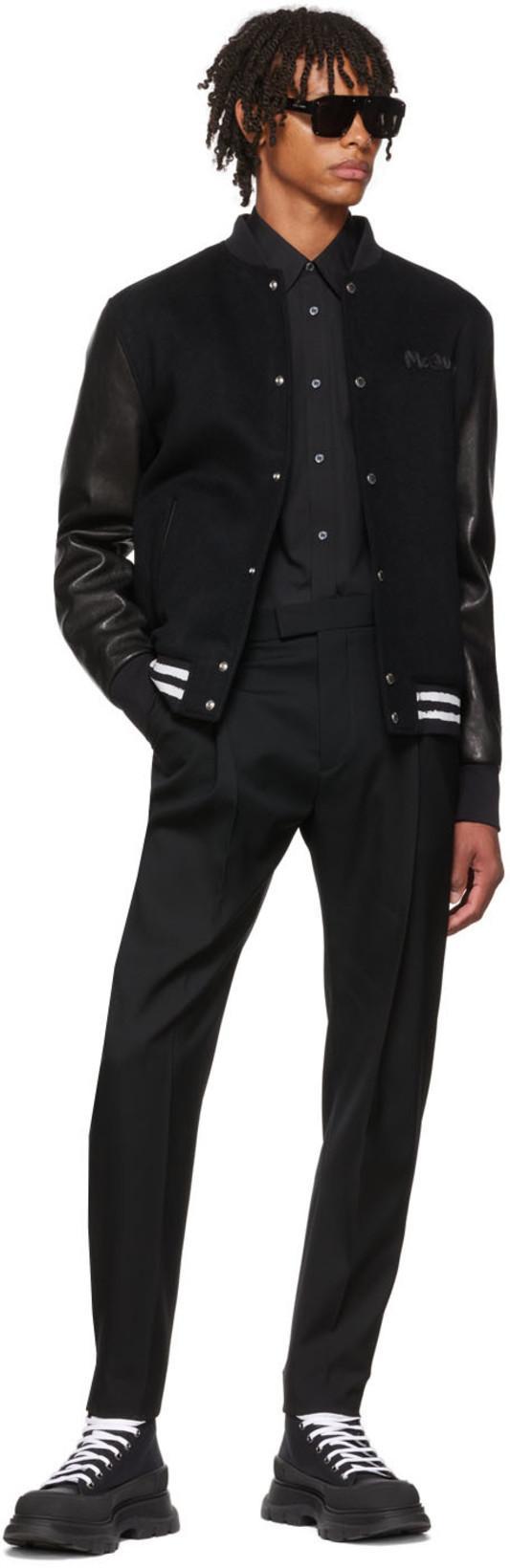 ALEXANDER MCQUEEN Black Wool Trousers