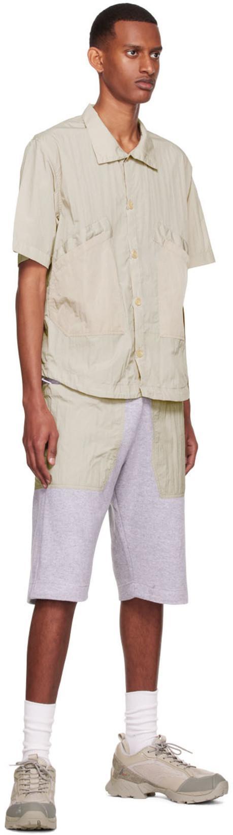 ARNAR MAR JONSSON Contrast-pocket Drop-crotch Shorts In Grey