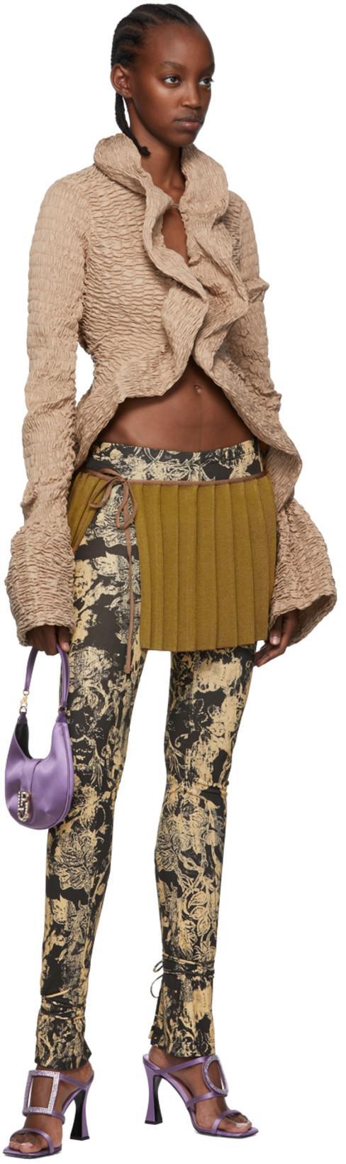 KNWLS Black Perse Trousers In Roses Crumble