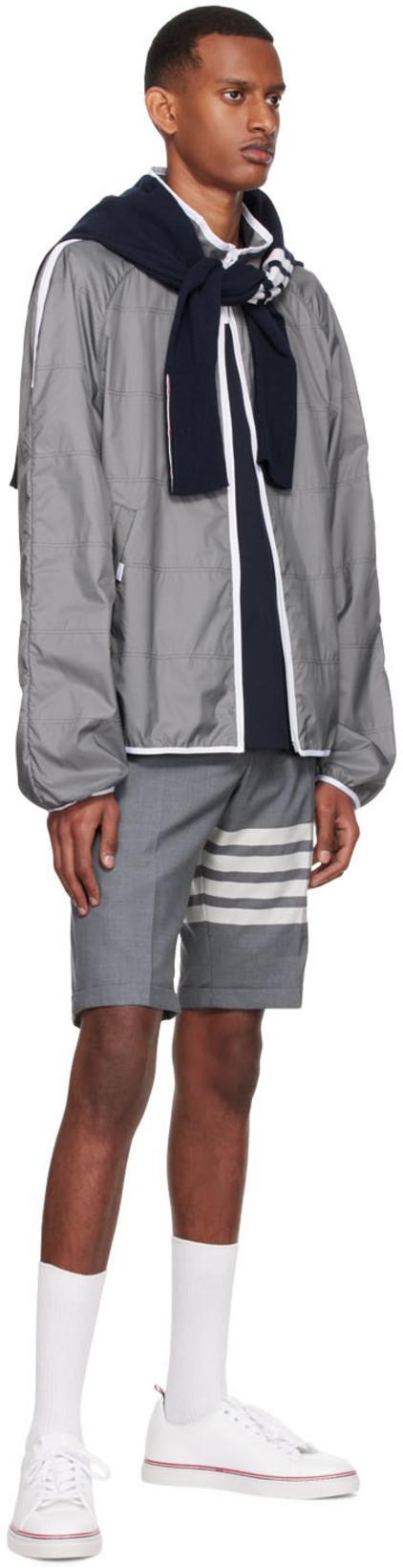 THOM BROWNE Navy Blue Medium Weight Cotton Jersey T-shirt In Multi