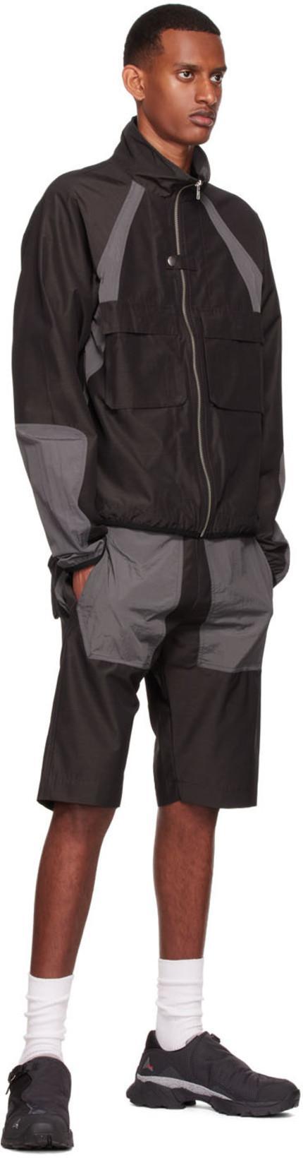 ARNAR MAR JONSSON Hraun Contrast-pocket Relaxed Fit Shell Shorts In Black