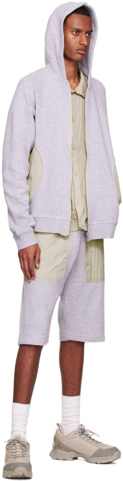 ARNAR MAR JONSSON Contrast-pocket Drop-crotch Shorts In Grey