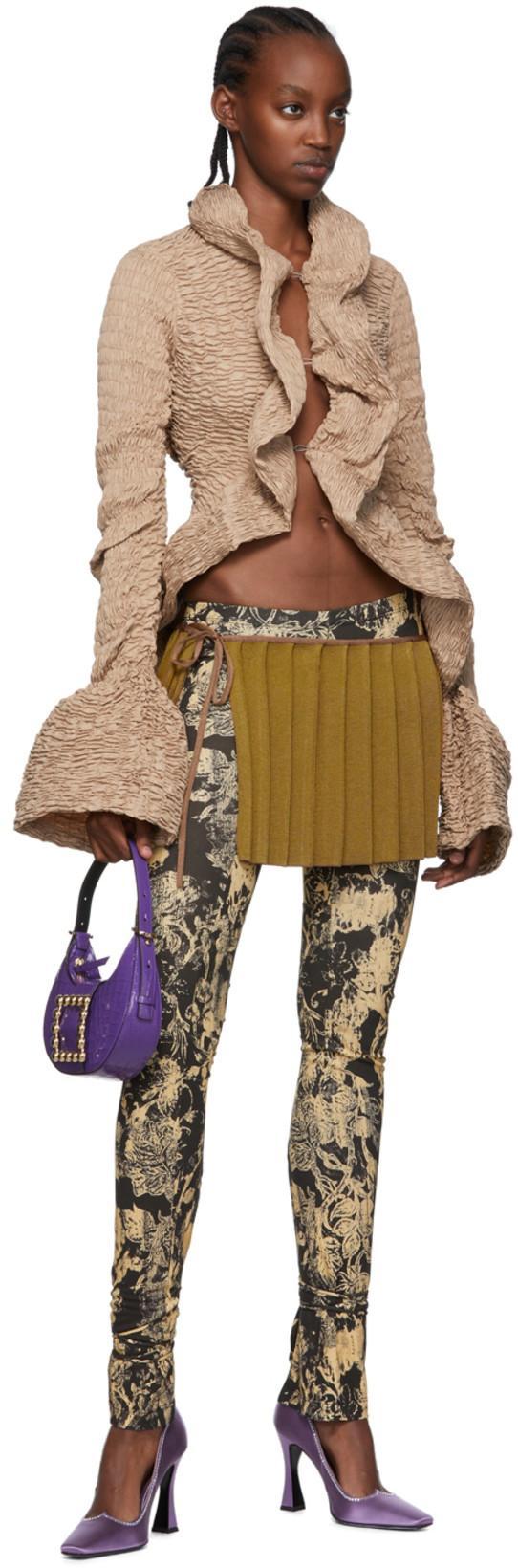 KNWLS Black Perse Trousers In Roses Crumble