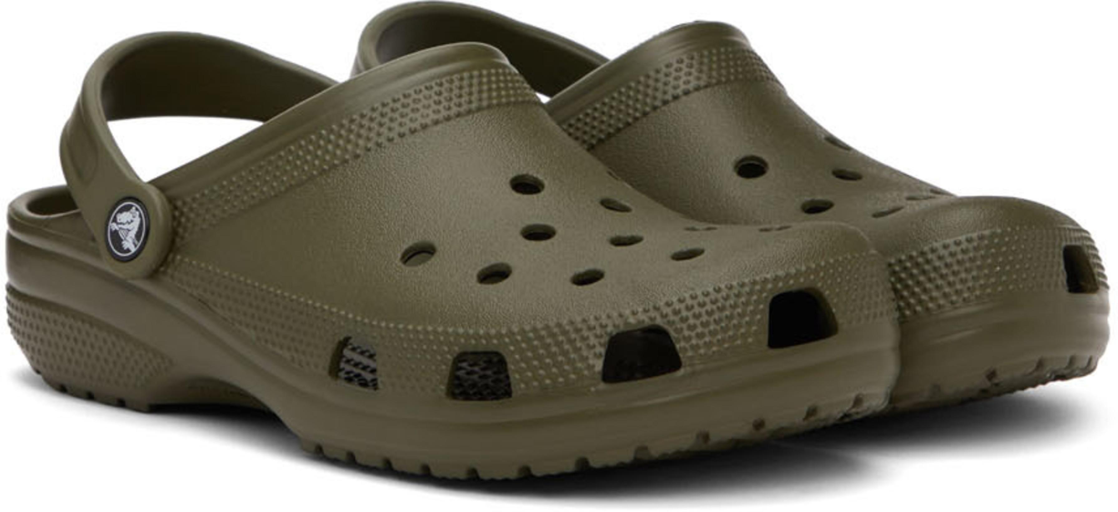 CROCS Classic Mens Army Green Clogs In Khaki