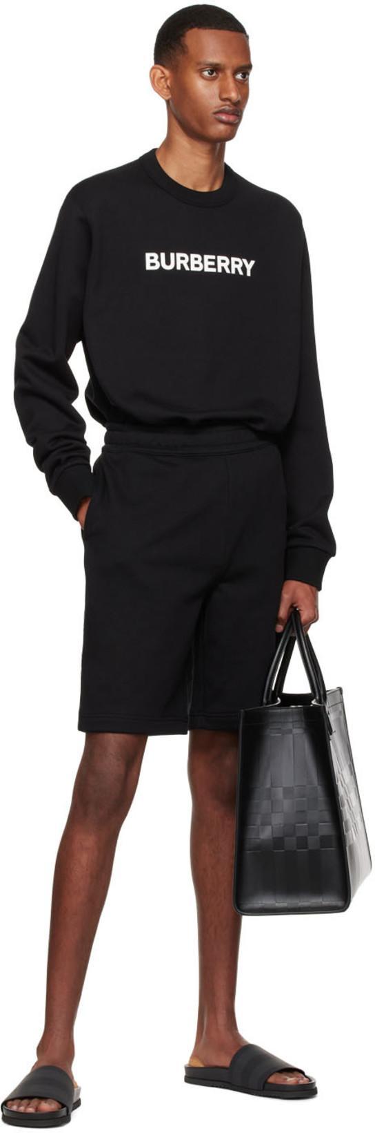 BURBERRY Burlow Logo Cotton Jersey Sweatshirt In Black