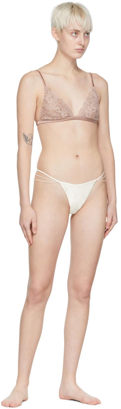 FLEUR DU MAL Off-white Luxe Triangle Bra In 0300 Ivory