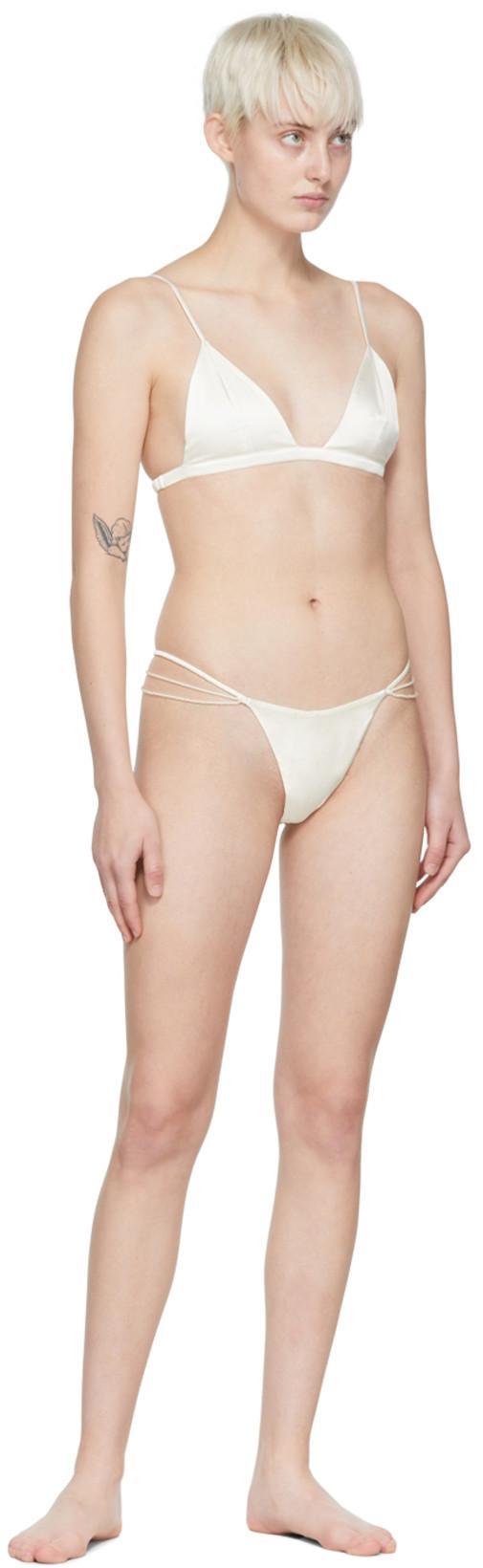 FLEUR DU MAL Off-white Luxe Triangle Bra In 0300 Ivory