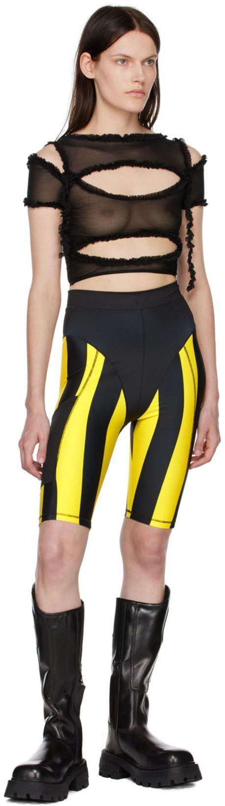 BARRAGAN Ssense Exclusive Black Xochi Ruffle Cut Out T-shirt