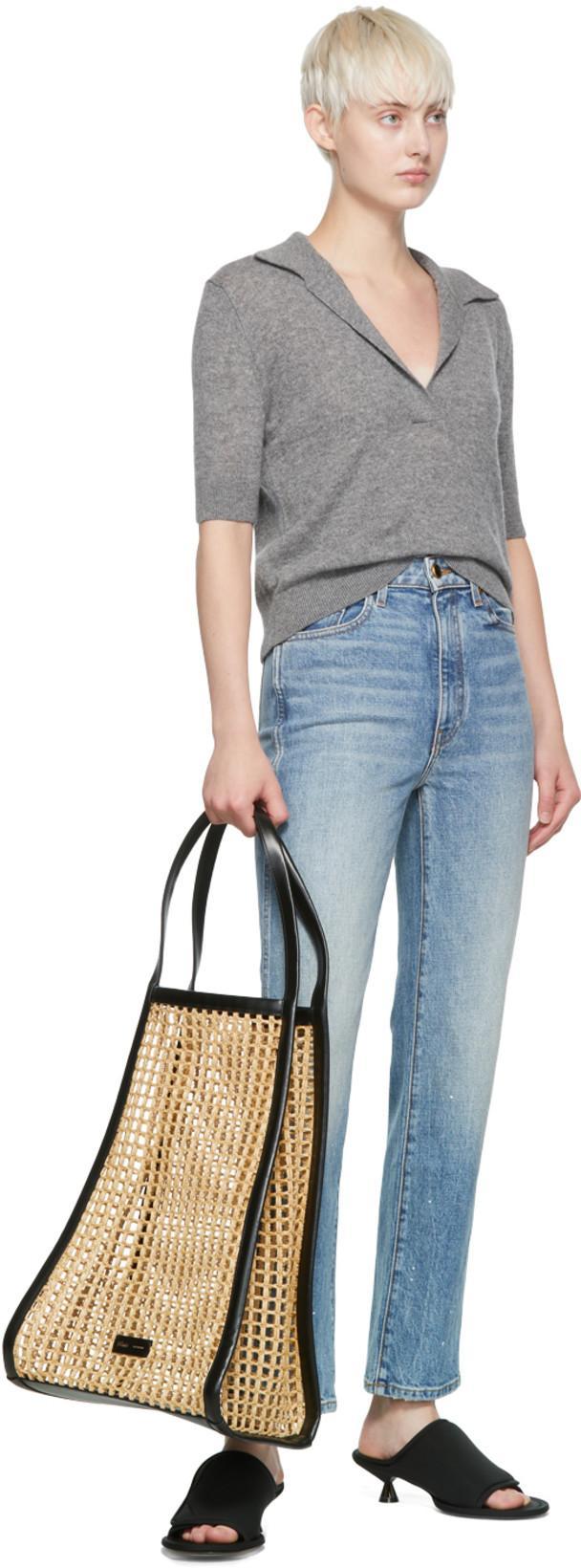 KHAITE Shrunken Jo Cashmere Blend Sweater In Grey