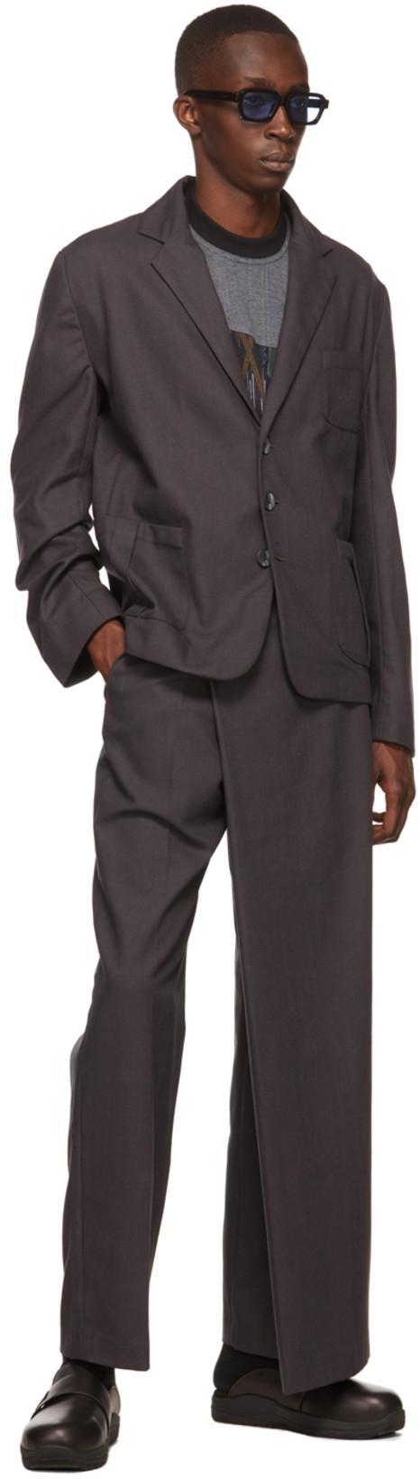 LABRUM Gray Cotton Blazer In Grey