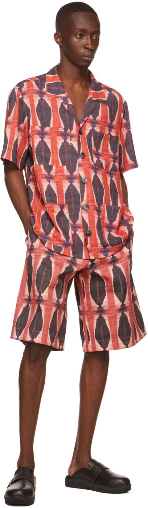 LABRUM Red Polyester Shorts