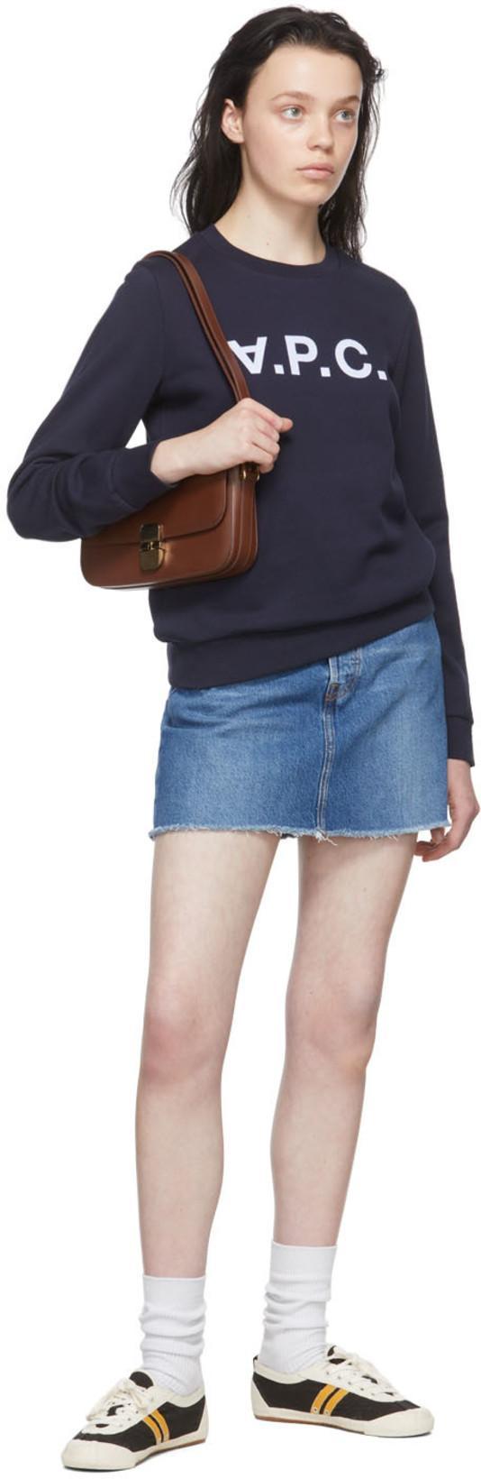 APC Elisa Vpc Logo Sweatshirt In Inverted Print In Blue