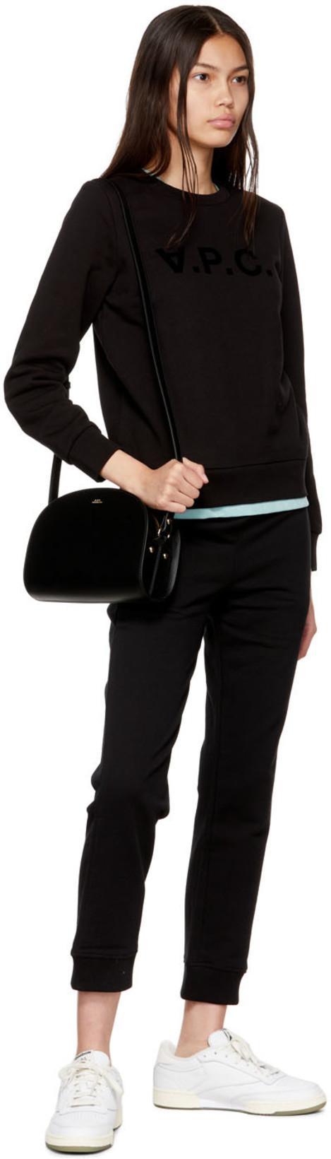 APC Stylish Black Leather Mini Crossbody Bag For Women