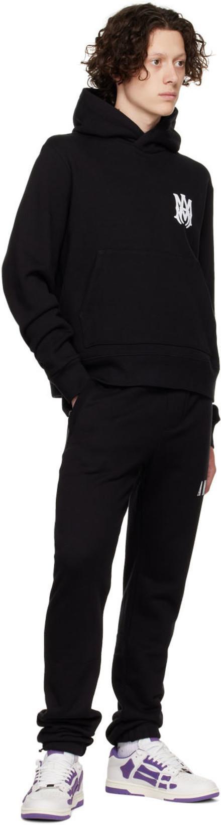 AMIRI Hooded Cotton Sweatshirt Kangaroo Pocket In Black