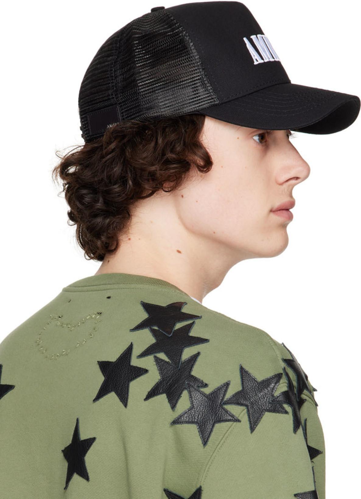 AMIRI Logo-embroidered Cotton-canvas And Mesh Trucker Hat In Black
