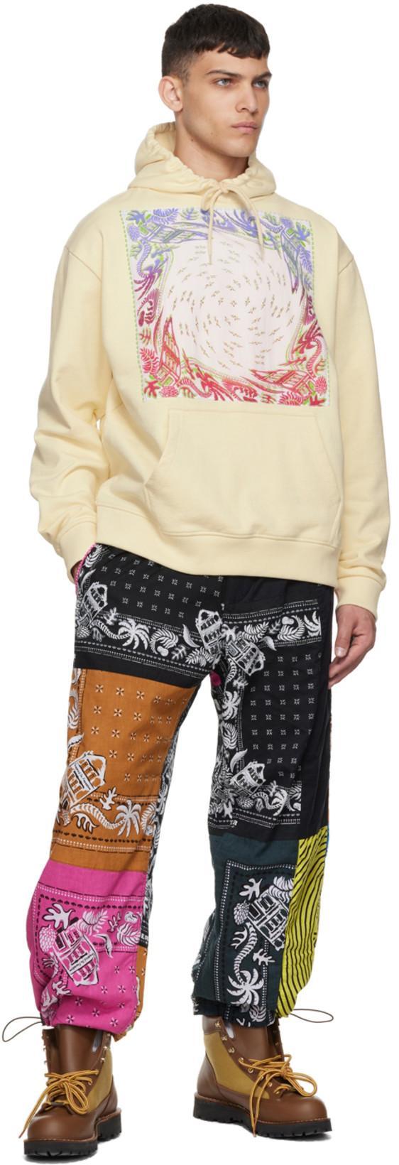 VYNER ARTICLES Yellow Organic Cotton Hoodie In Calico/multi