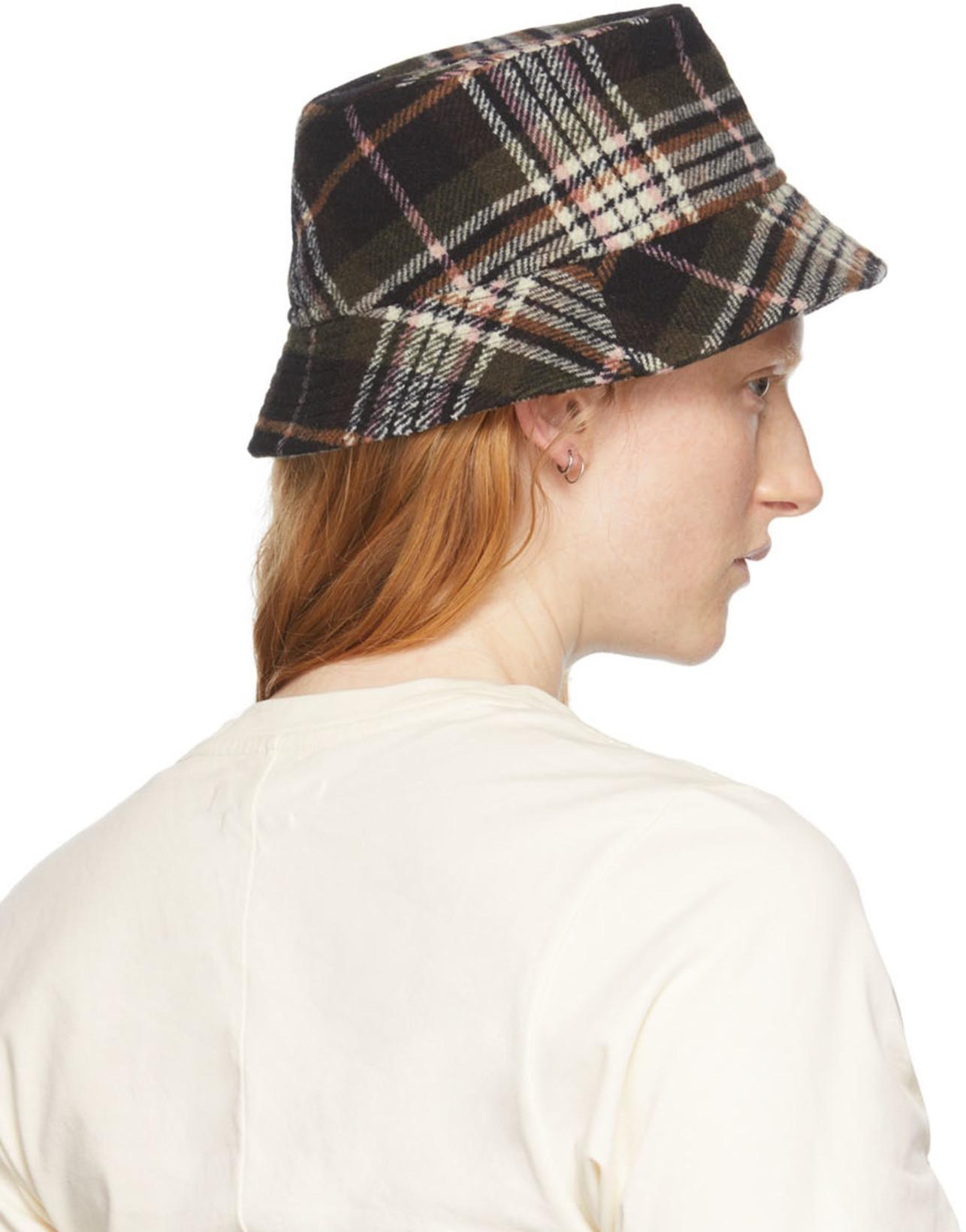 ISABEL MARANT Logo-embroidered Tartan Bucket Hat In Black