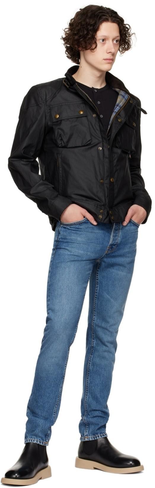 BELSTAFF Racemaster Waxed Cotton Blend Jacket In Navy