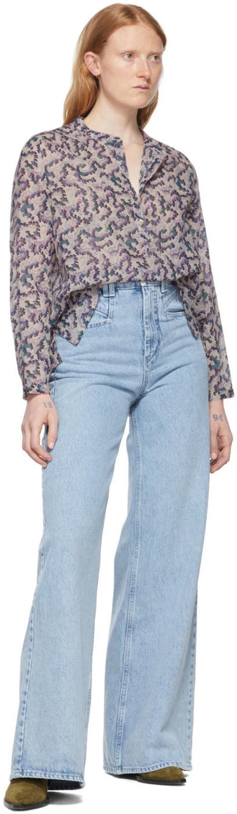 ISABEL MARANT Wide Ice Blue Jeans Women