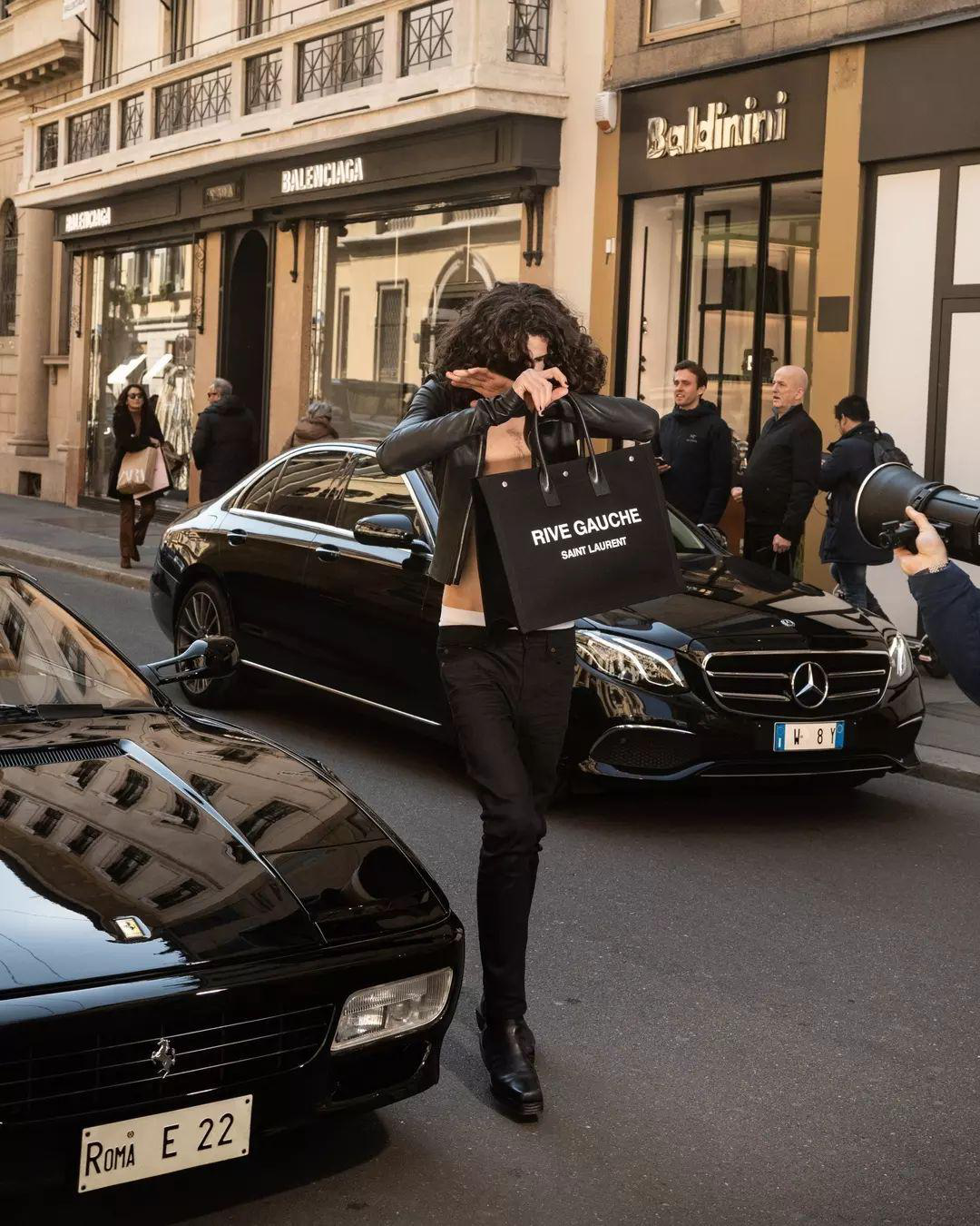 SAINT LAURENT Classic Motorcycle Puffer Jackets Black