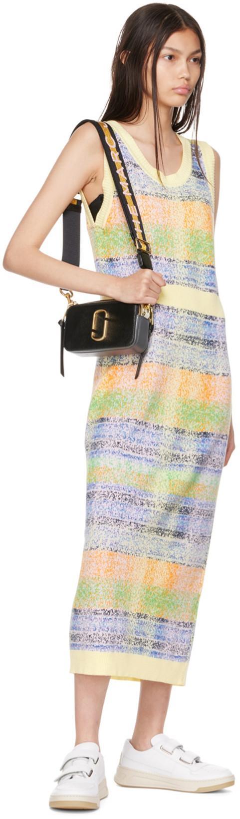 MARC JACOBS Colorful Logo Zipper Shoulder Bag In 003 New Black Multi