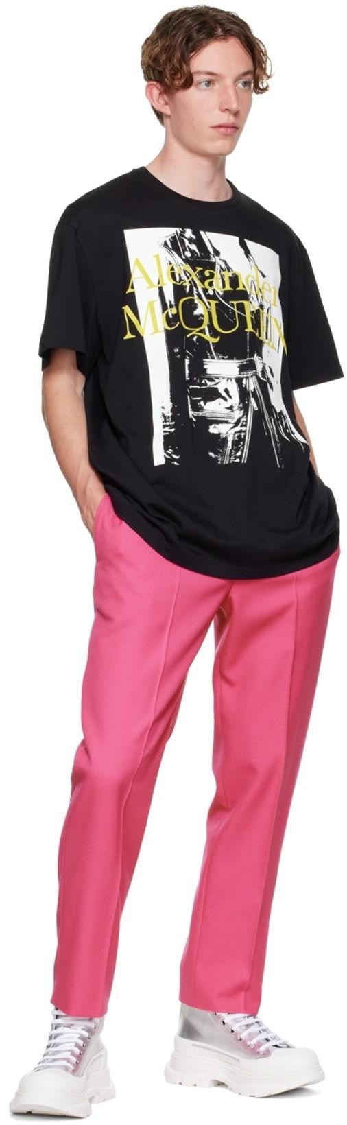 ALEXANDER MCQUEEN Black T-shirt With Logo And Graphic Print