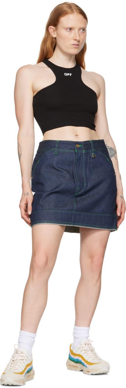 OFF-WHITE Top A Coste Con Scollo Olimpionico E Logo Off In Black