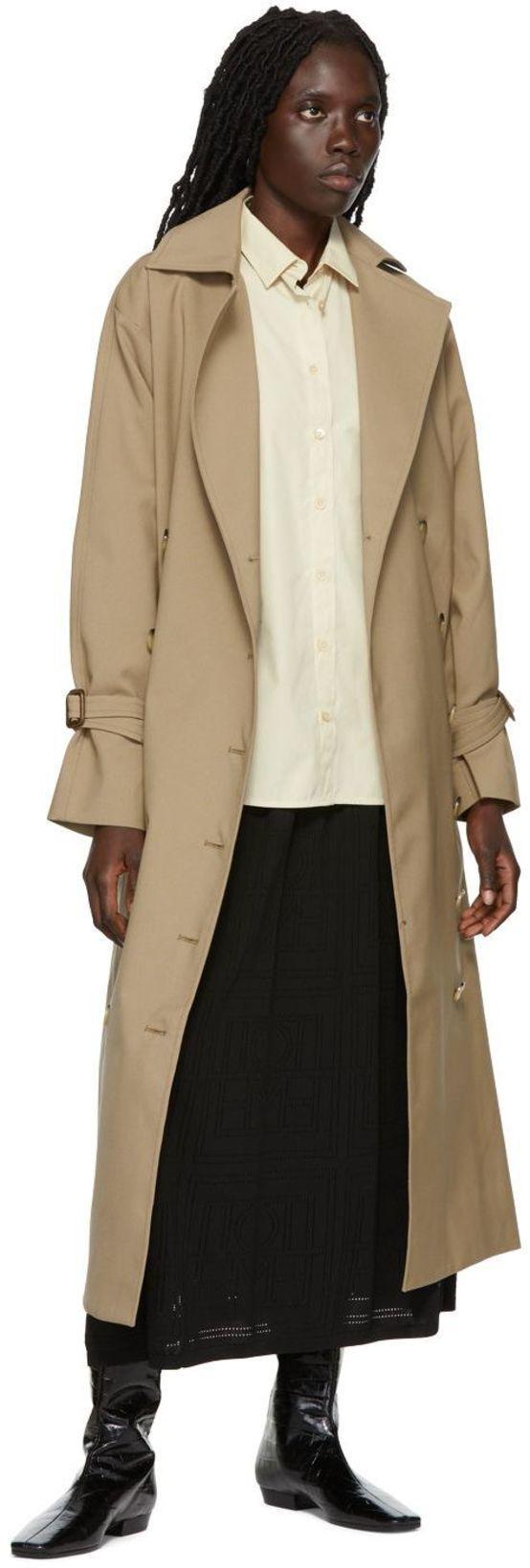 TOTÊME Signature Double-breasted Cotton-blend Gabardine Trench Coat In Neutral