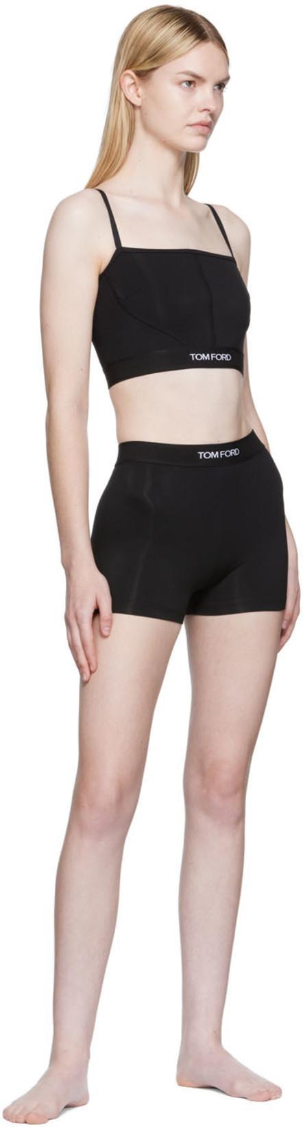 TOM FORD Hendrix Floral Stretch Silk Satin Pajama Shorts In Off White Black