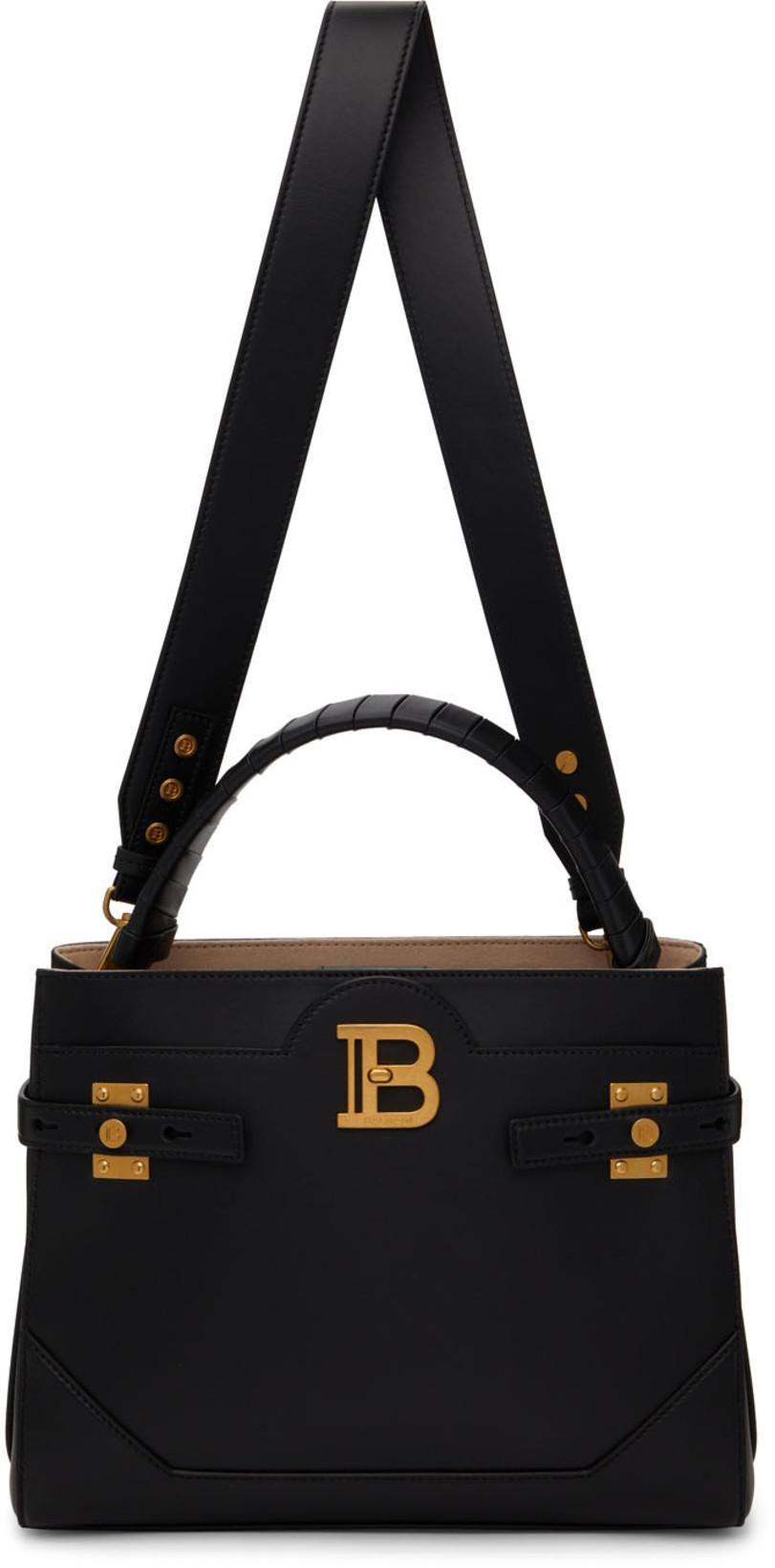 BALMAIN Black Double-breasted Jacket With Gold-colored Branded Buttons In Soft Leather Woman In Noir