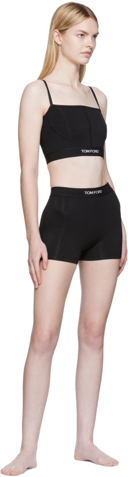 TOM FORD Hendrix Floral Stretch Silk Satin Pajama Shorts In Off White Black